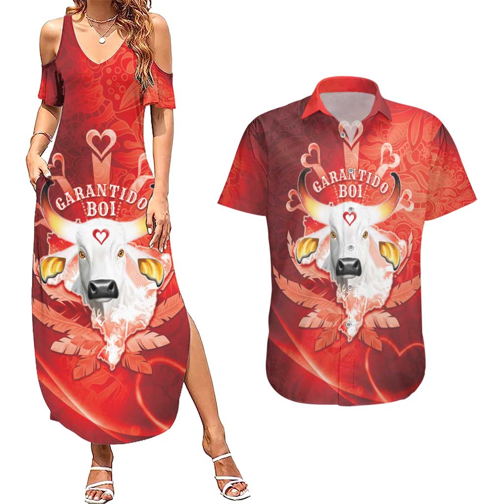 Personalized Boi Garantido Couples Matching Summer Maxi Dress and Hawaiian Shirt Brazil Folklore Festival - Wonder Print Shop