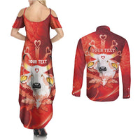 Personalized Boi Garantido Couples Matching Summer Maxi Dress and Long Sleeve Button Shirt Brazil Folklore Festival - Wonder Print Shop
