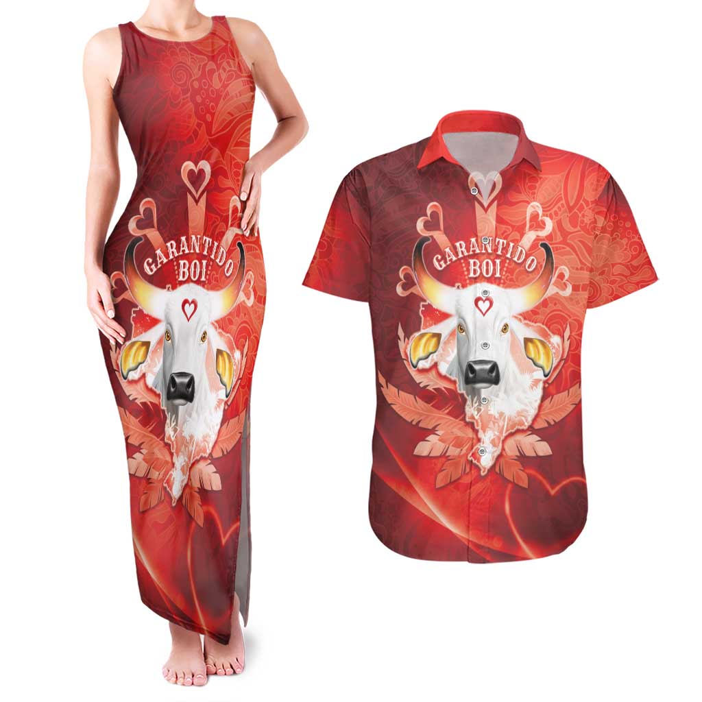 Personalized Boi Garantido Couples Matching Tank Maxi Dress and Hawaiian Shirt Brazil Folklore Festival - Wonder Print Shop