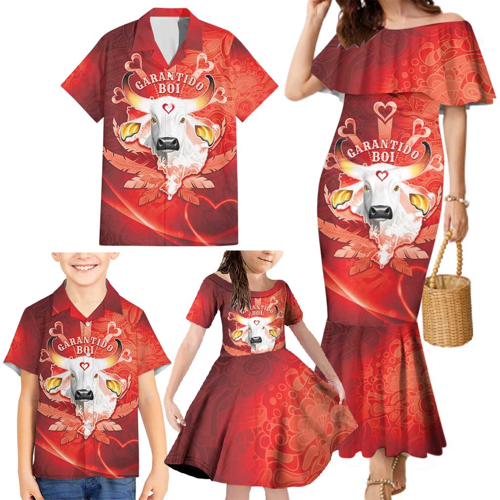 Personalized Boi Garantido Family Matching Mermaid Dress and Hawaiian Shirt Brazil Folklore Festival - Wonder Print Shop