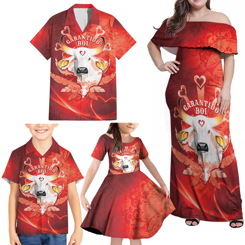 Personalized Boi Garantido Family Matching Off Shoulder Maxi Dress and Hawaiian Shirt Brazil Folklore Festival - Wonder Print Shop