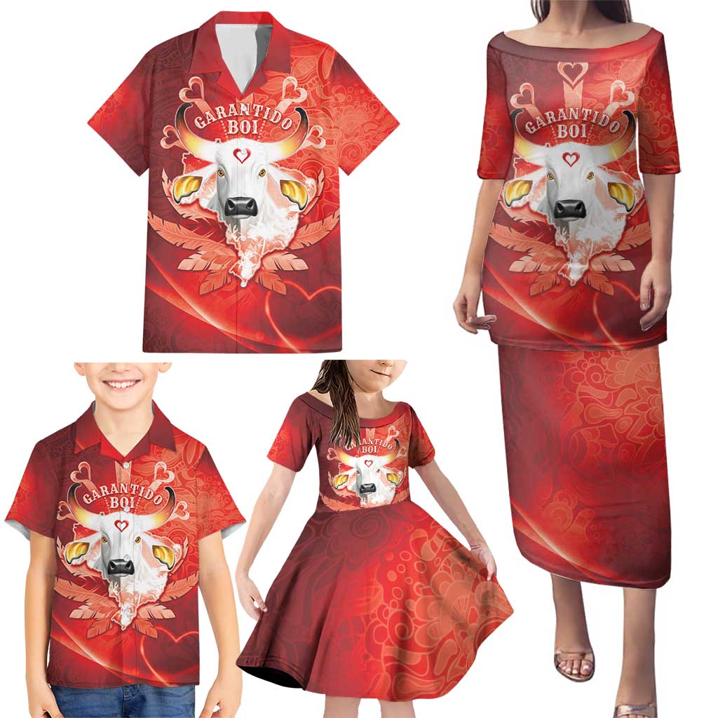 Personalized Boi Garantido Family Matching Puletasi and Hawaiian Shirt Brazil Folklore Festival - Wonder Print Shop