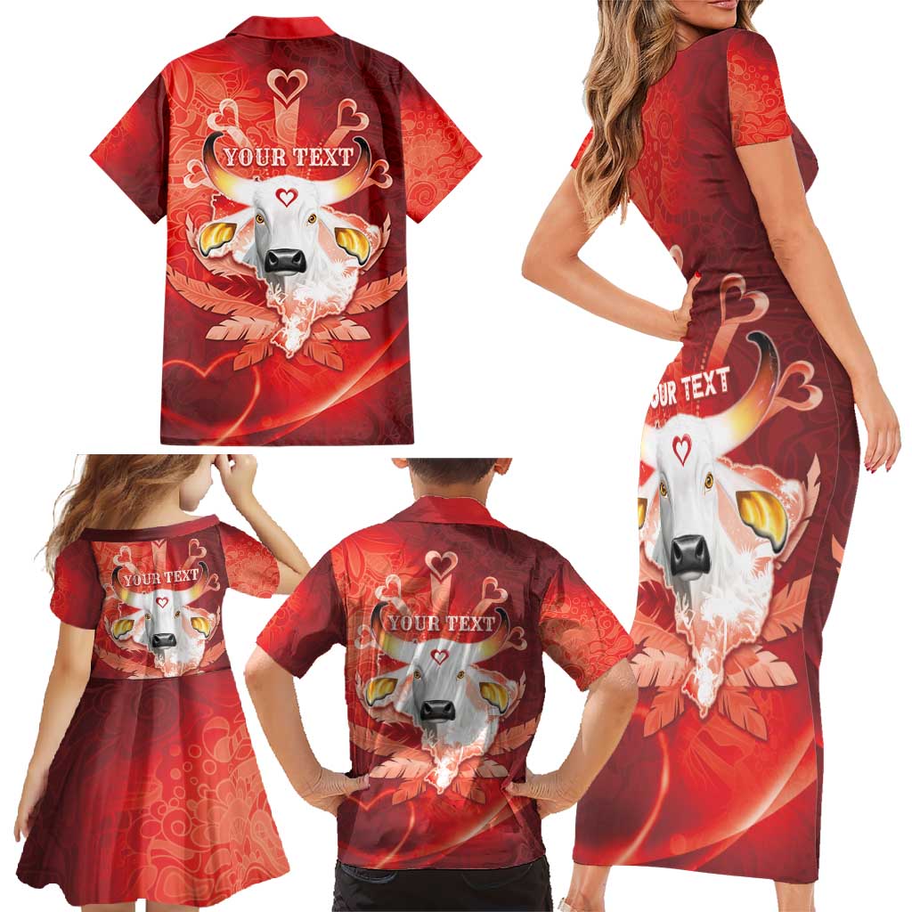 Personalized Boi Garantido Family Matching Short Sleeve Bodycon Dress and Hawaiian Shirt Brazil Folklore Festival - Wonder Print Shop