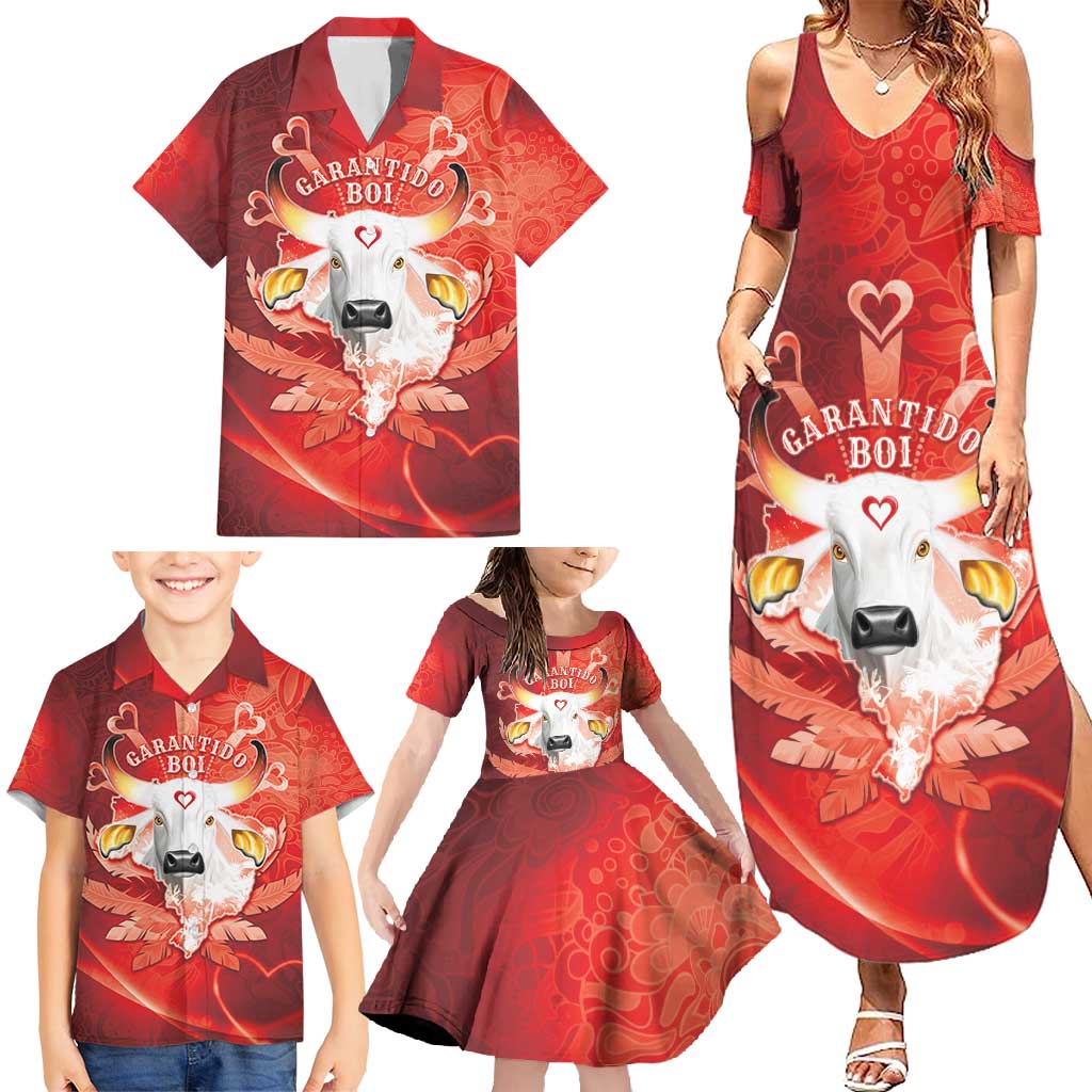 Personalized Boi Garantido Family Matching Summer Maxi Dress and Hawaiian Shirt Brazil Folklore Festival - Wonder Print Shop