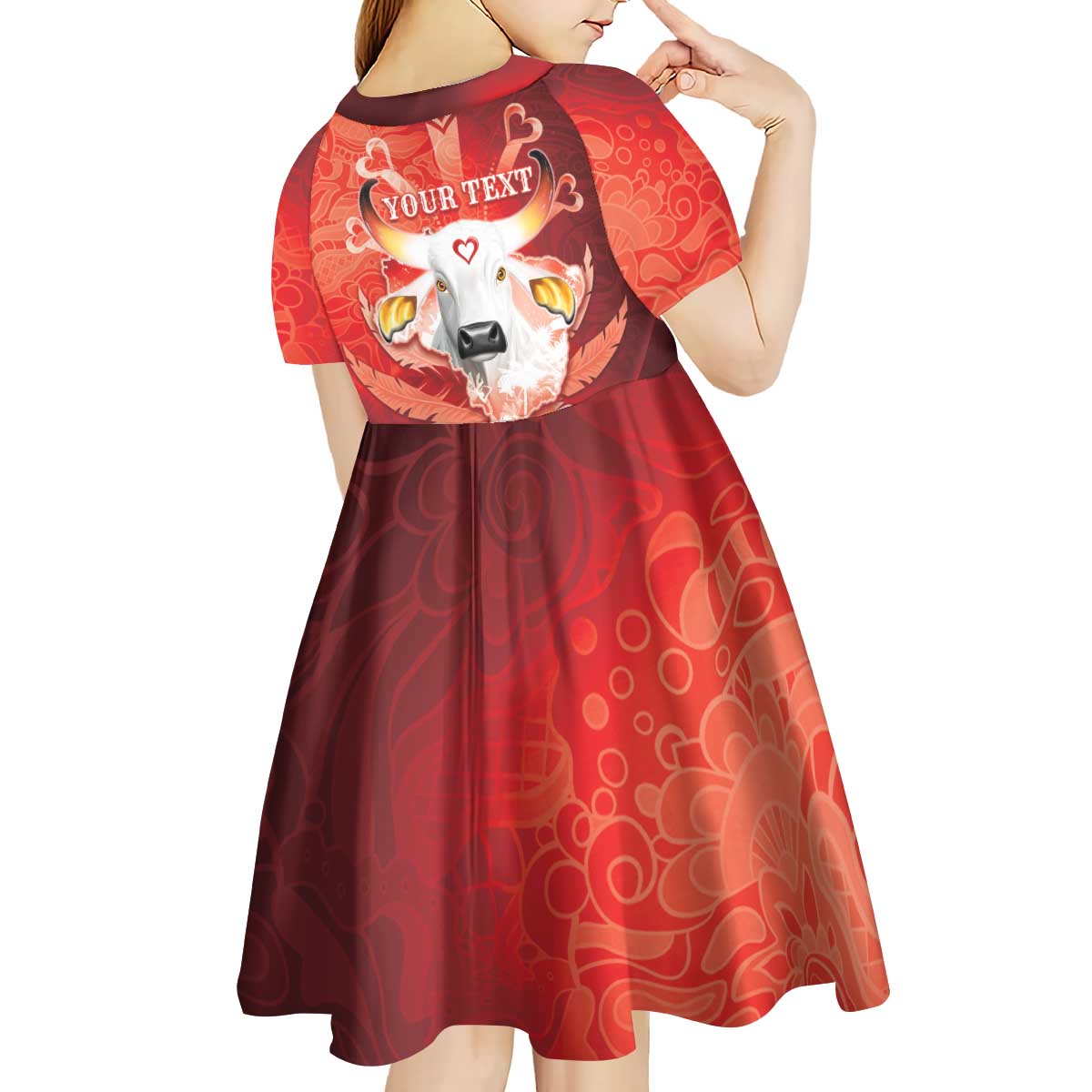 Personalized Boi Garantido Kid Short Sleeve Dress Brazil Folklore Festival - Wonder Print Shop