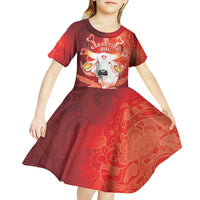 Personalized Boi Garantido Kid Short Sleeve Dress Brazil Folklore Festival - Wonder Print Shop
