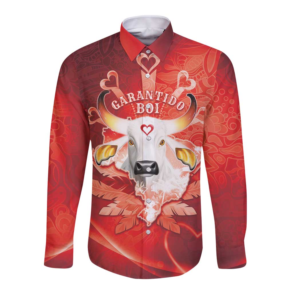 Personalized Boi Garantido Long Sleeve Button Shirt Brazil Folklore Festival - Wonder Print Shop