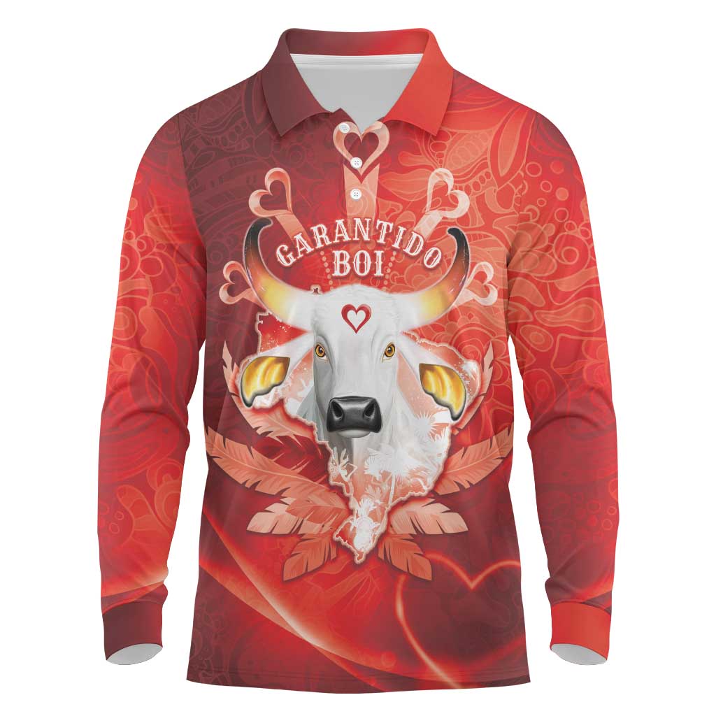 Personalized Boi Garantido Long Sleeve Polo Shirt Brazil Folklore Festival - Wonder Print Shop