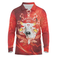 Personalized Boi Garantido Long Sleeve Polo Shirt Brazil Folklore Festival - Wonder Print Shop
