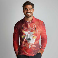 Personalized Boi Garantido Long Sleeve Polo Shirt Brazil Folklore Festival - Wonder Print Shop