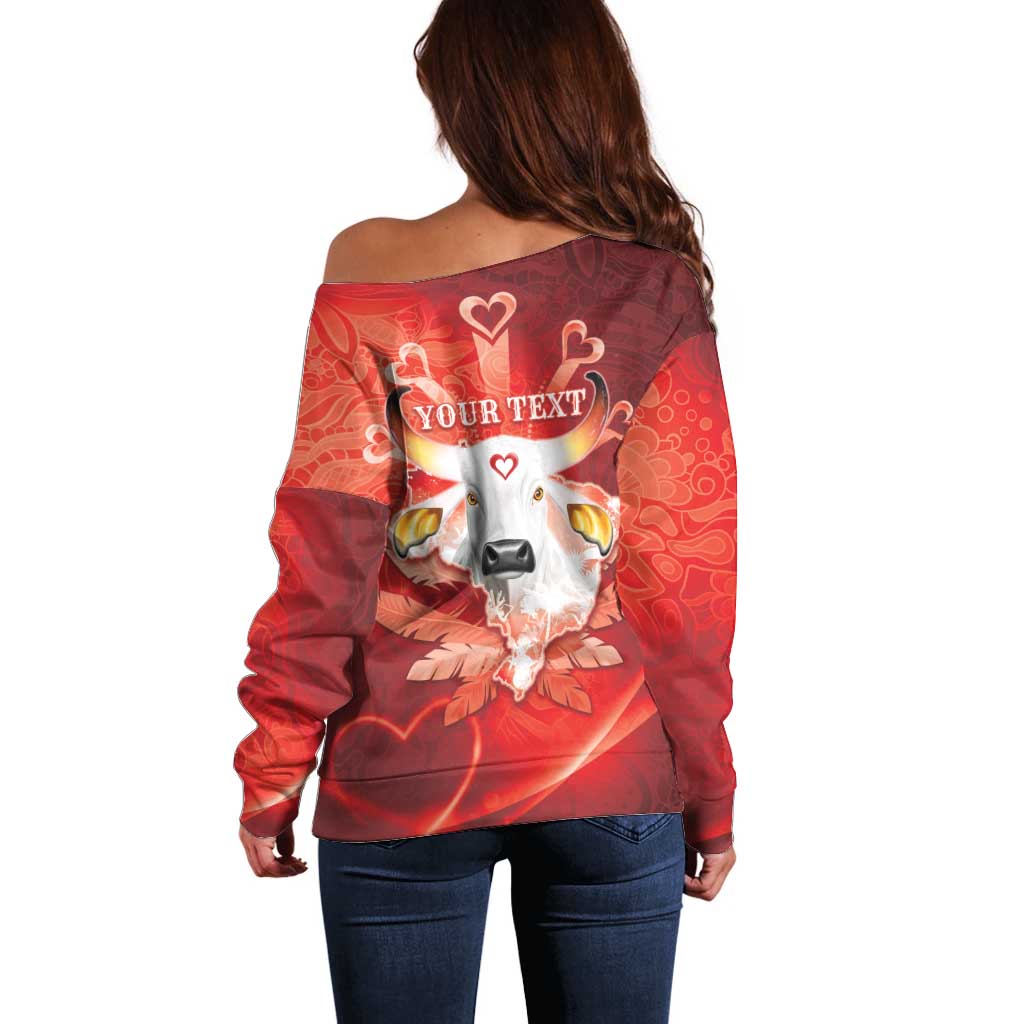 Personalized Boi Garantido Off Shoulder Sweater Brazil Folklore Festival - Wonder Print Shop