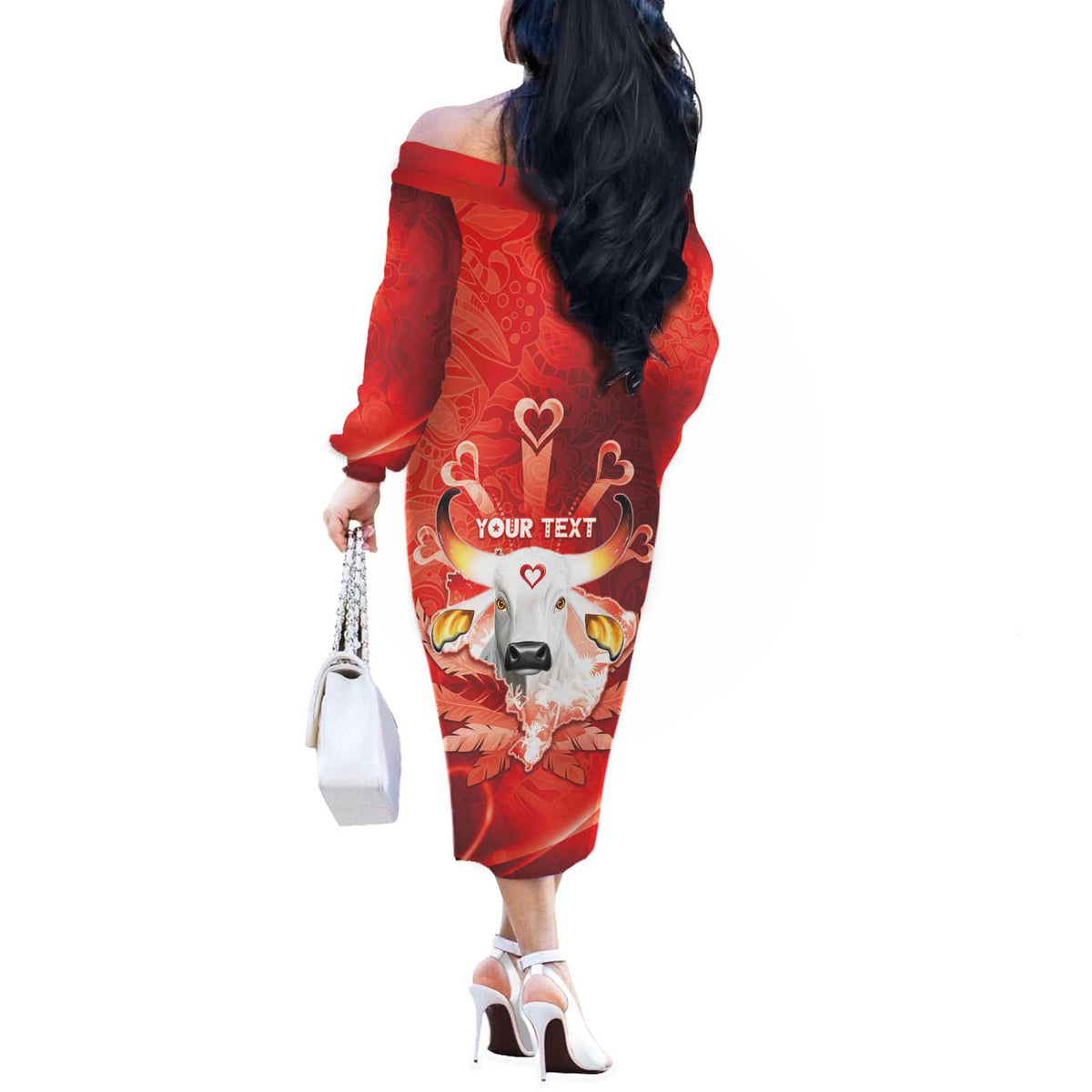Personalized Boi Garantido Off The Shoulder Long Sleeve Dress Brazil Folklore Festival - Wonder Print Shop