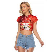 Personalized Boi Garantido Raglan Cropped T Shirt Brazil Folklore Festival - Wonder Print Shop