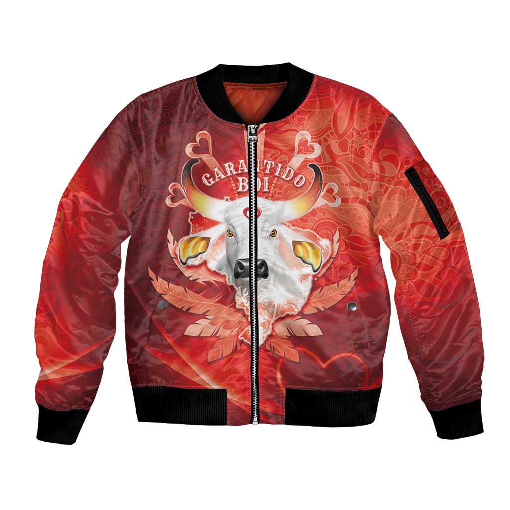 Personalized Boi Garantido Sleeve Zip Bomber Jacket Brazil Folklore Festival - Wonder Print Shop