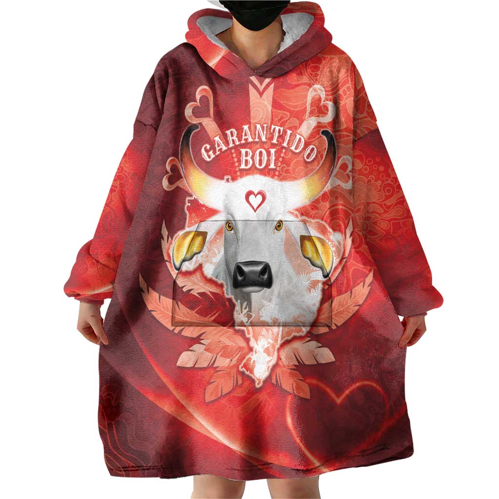 Personalized Boi Garantido Wearable Blanket Hoodie Brazil Folklore Festival - Wonder Print Shop