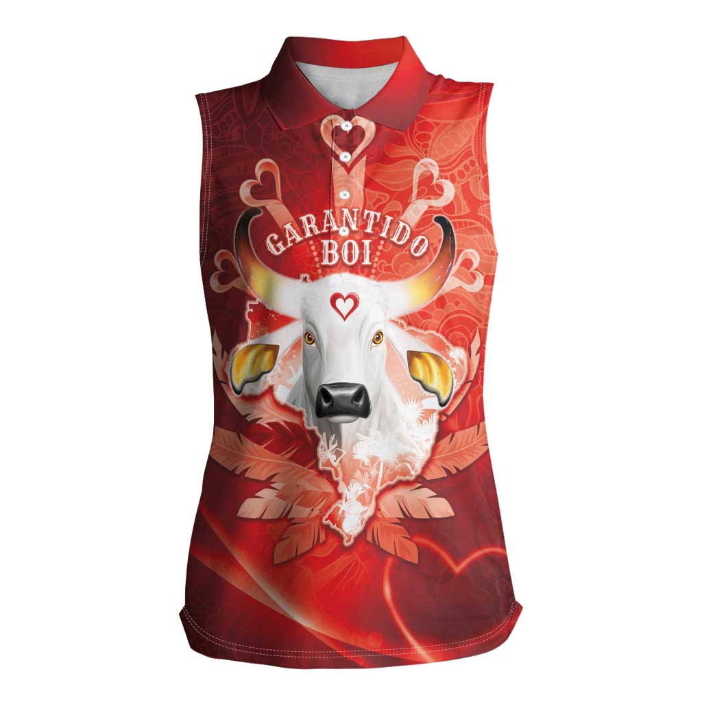 Personalized Boi Garantido Women Sleeveless Polo Shirt Brazil Folklore Festival - Wonder Print Shop