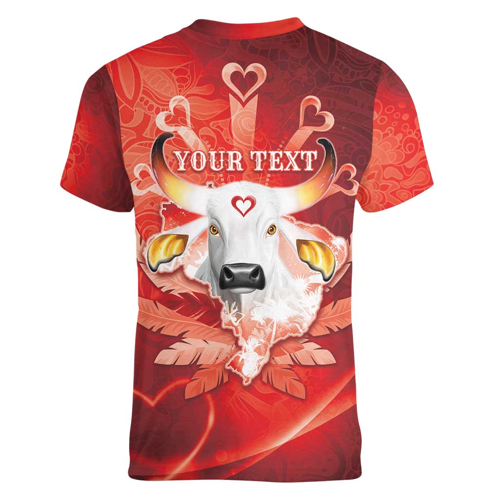 Personalized Boi Garantido Women V-Neck T-Shirt Brazil Folklore Festival - Wonder Print Shop