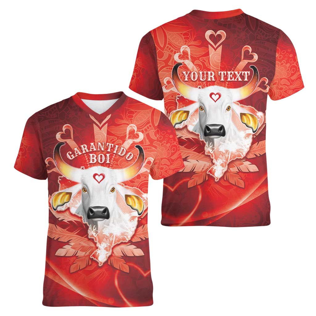 Personalized Boi Garantido Women V-Neck T-Shirt Brazil Folklore Festival - Wonder Print Shop