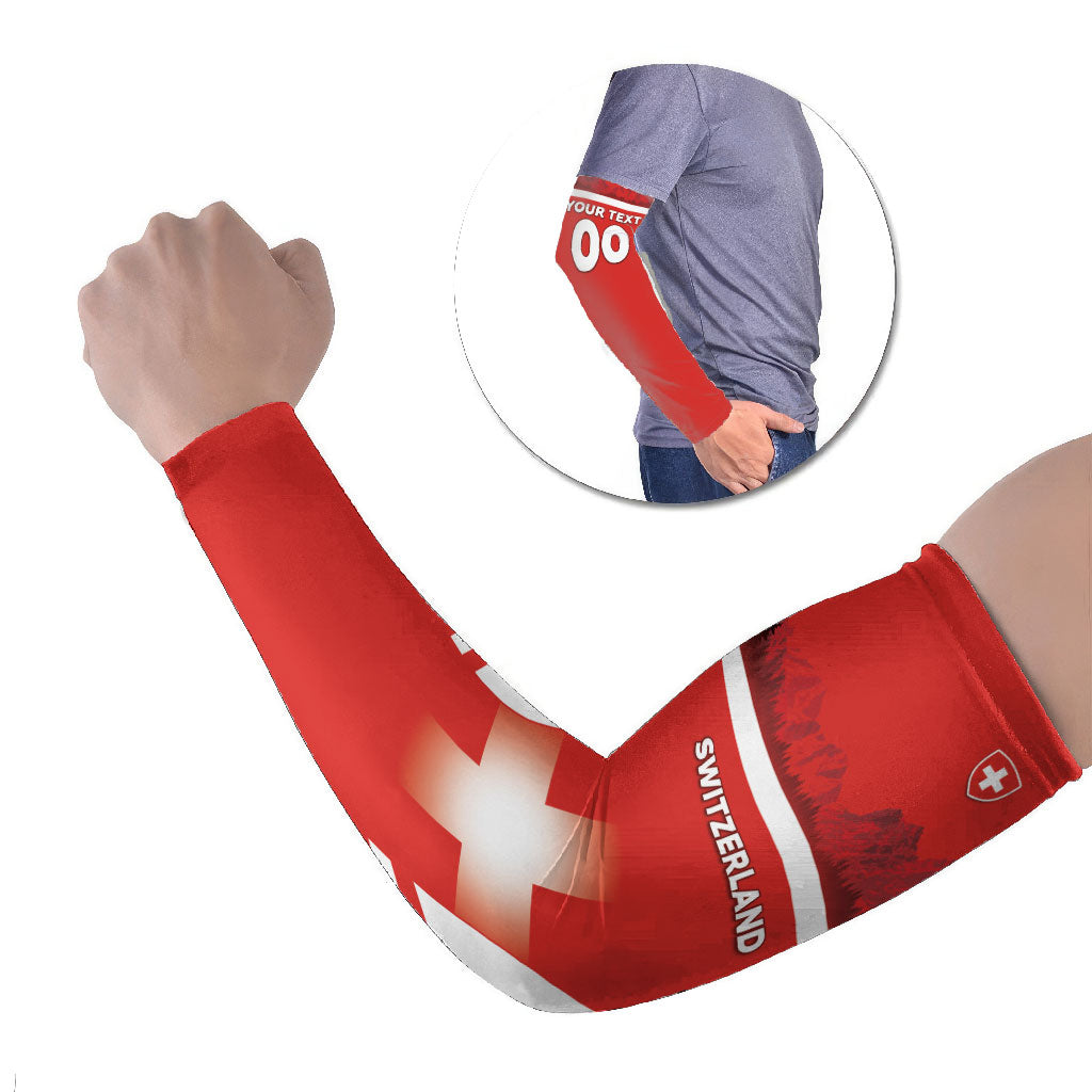 Custom Switzerland Football 2026 Arm Sleeves Swiss Alps Special Style