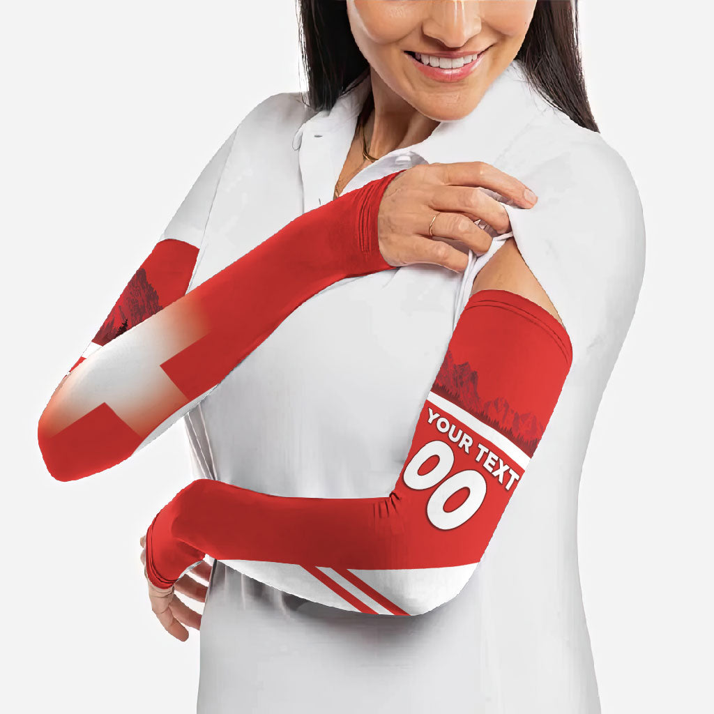 Custom Switzerland Football 2026 Arm Sleeves Swiss Alps Special Style