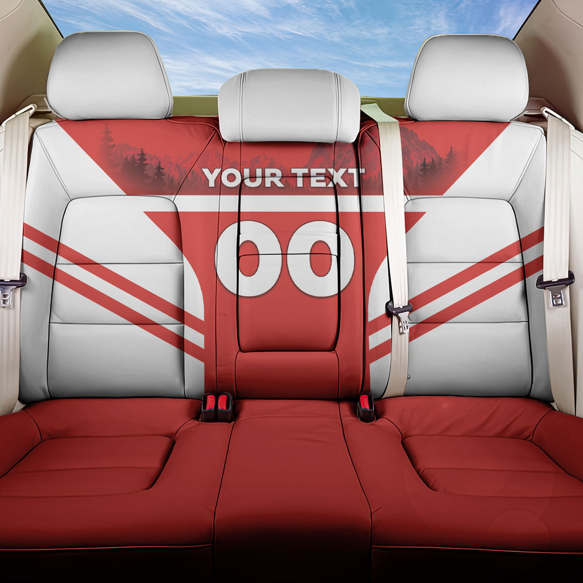 Custom Switzerland Football 2026 Back Car Seat Cover Swiss Alps Special Style