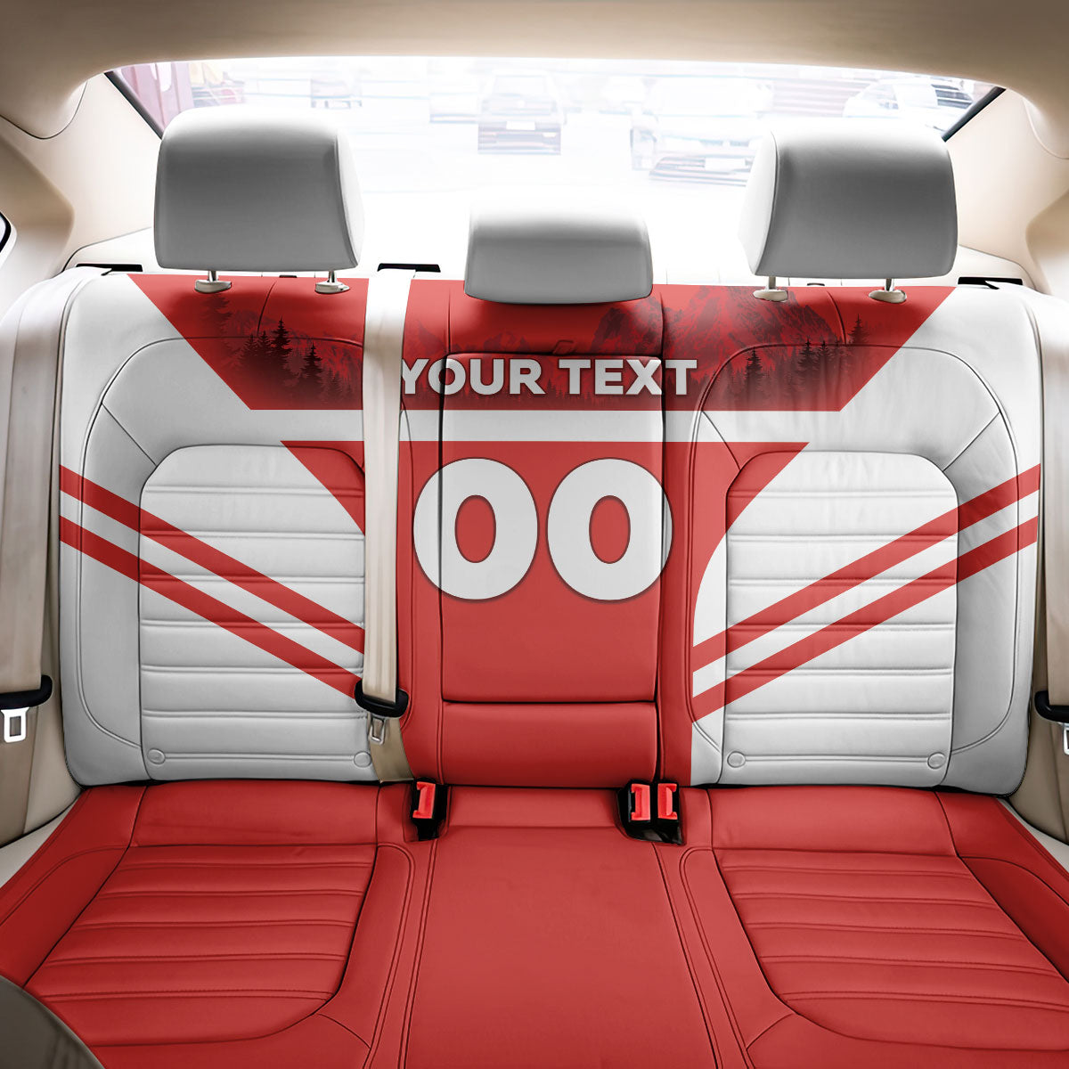 Custom Switzerland Football 2026 Back Car Seat Cover Swiss Alps Special Style
