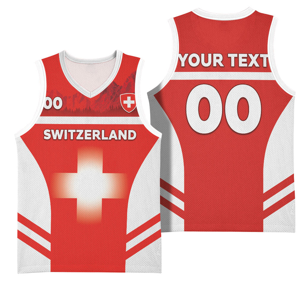 Custom Switzerland Football 2026 Basketball Jersey Swiss Alps Special Style