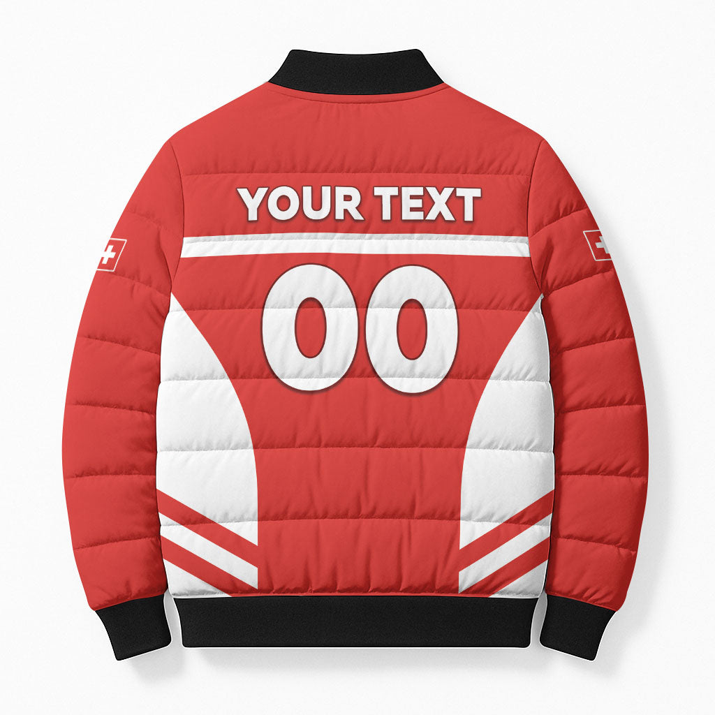 Custom Switzerland Football 2026 Bomber Puffer Jacket Swiss Alps Special Style