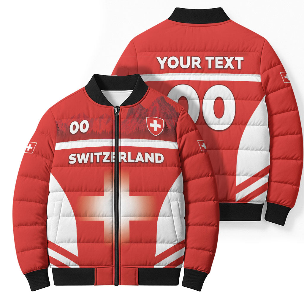 Custom Switzerland Football 2026 Bomber Puffer Jacket Swiss Alps Special Style