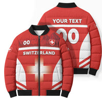 Custom Switzerland Football 2026 Bomber Puffer Jacket Swiss Alps Special Style