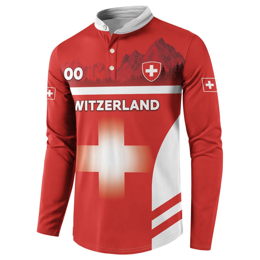 Custom Switzerland Football 2026 Button Sweatshirt Swiss Alps Special Style