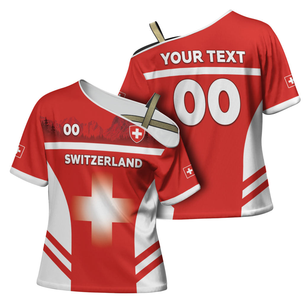 Custom Switzerland Football 2026 Cross Shoulder Shirt Swiss Alps Special Style