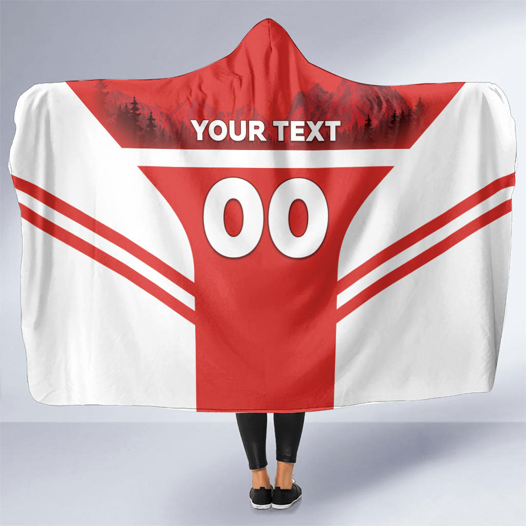 Custom Switzerland Football 2026 Hooded Blanket Swiss Alps Special Style