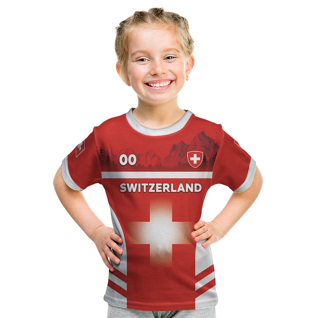 Custom Switzerland Football 2026 Kid T Shirt Swiss Alps Special Style
