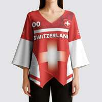 Custom Switzerland Football 2026 Kimono Sleeve Blouse Swiss Alps Special Style