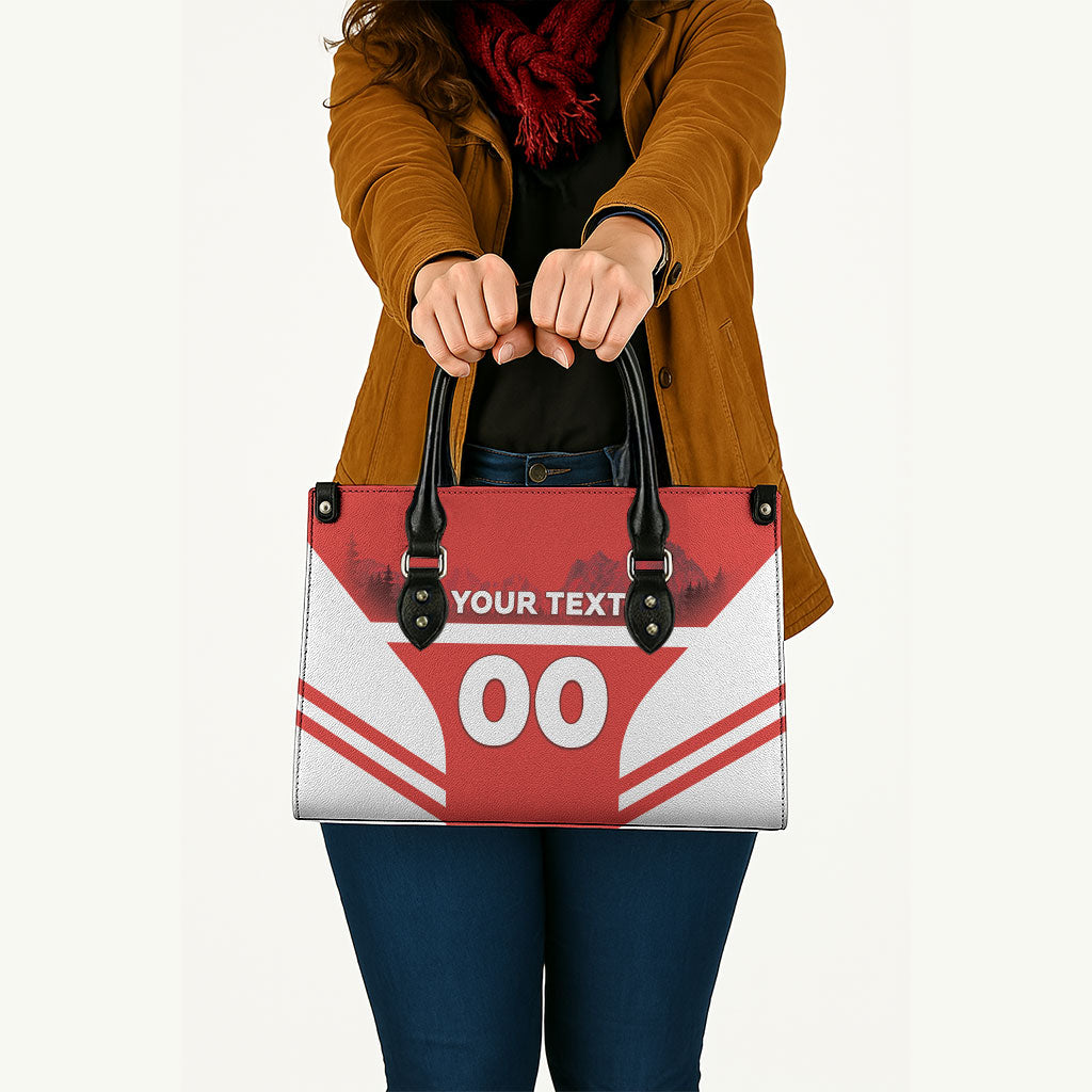 Custom Switzerland Football 2026 Leather Bag Swiss Alps Special Style