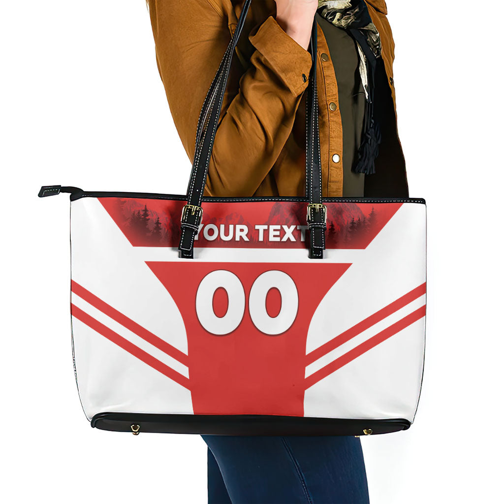 Custom Switzerland Football 2026 Leather Tote Bag Swiss Alps Special Style
