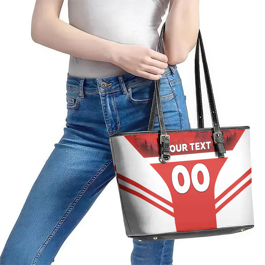 Custom Switzerland Football 2026 Leather Tote Bag Swiss Alps Special Style