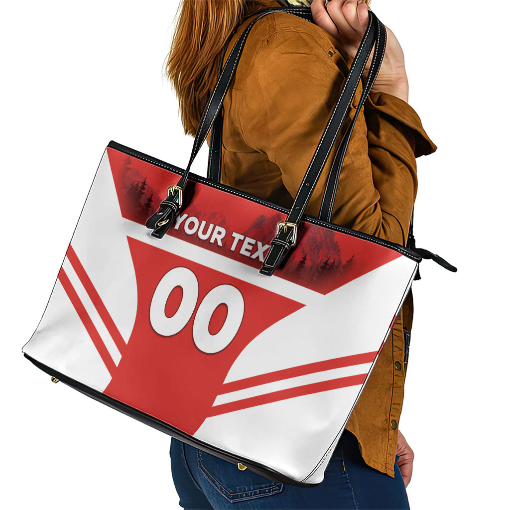 Custom Switzerland Football 2026 Leather Tote Bag Swiss Alps Special Style