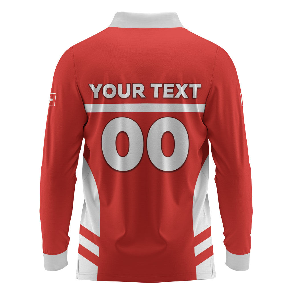 Custom Switzerland Football 2026 Long Sleeve Polo Shirt Swiss Alps Special Style
