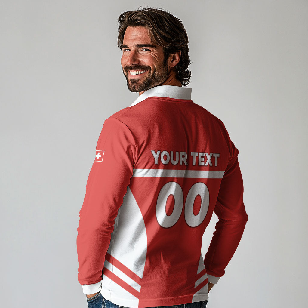 Custom Switzerland Football 2026 Long Sleeve Polo Shirt Swiss Alps Special Style