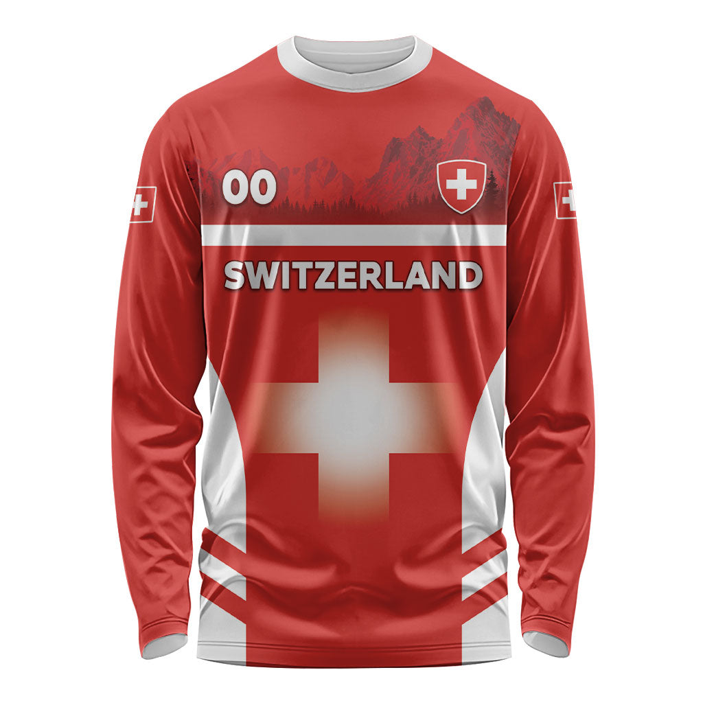 Custom Switzerland Football 2026 Long Sleeve Shirt Swiss Alps Special Style