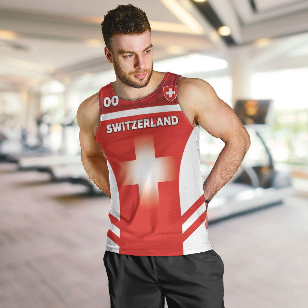 Custom Switzerland Football 2026 Men Tank Top Swiss Alps Special Style