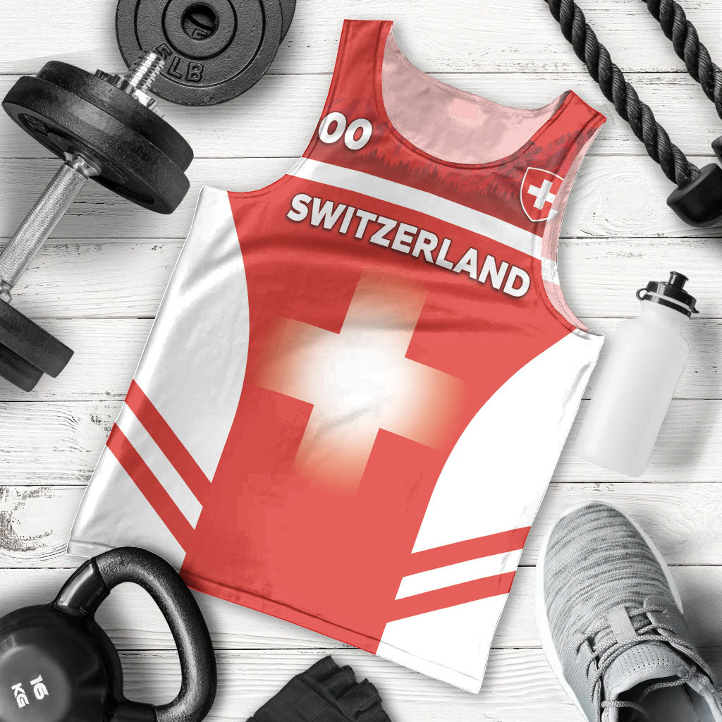 Custom Switzerland Football 2026 Men Tank Top Swiss Alps Special Style