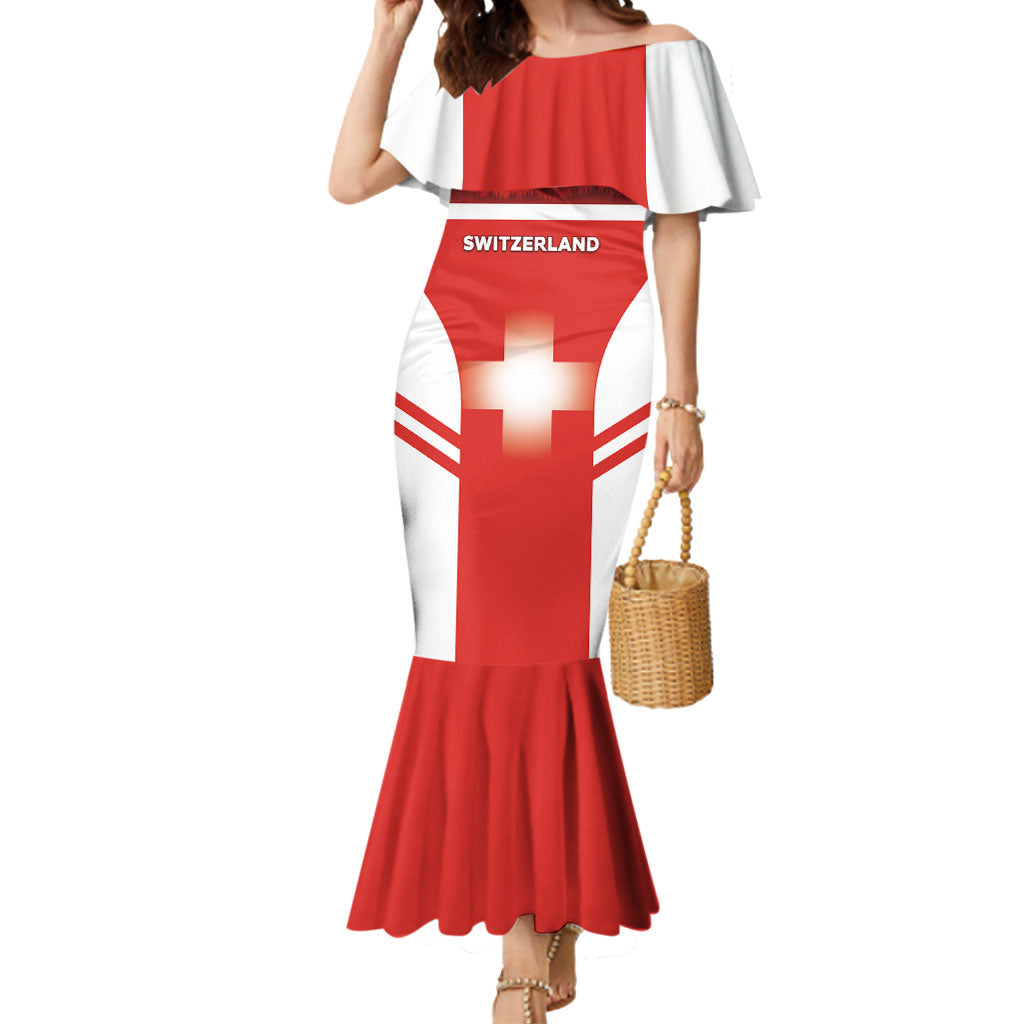 Custom Switzerland Football 2026 Mermaid Dress Swiss Alps Special Style