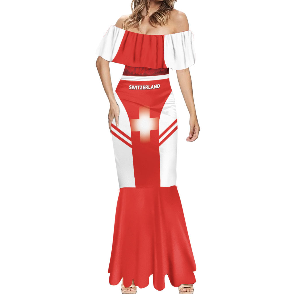Custom Switzerland Football 2026 Mermaid Dress Swiss Alps Special Style