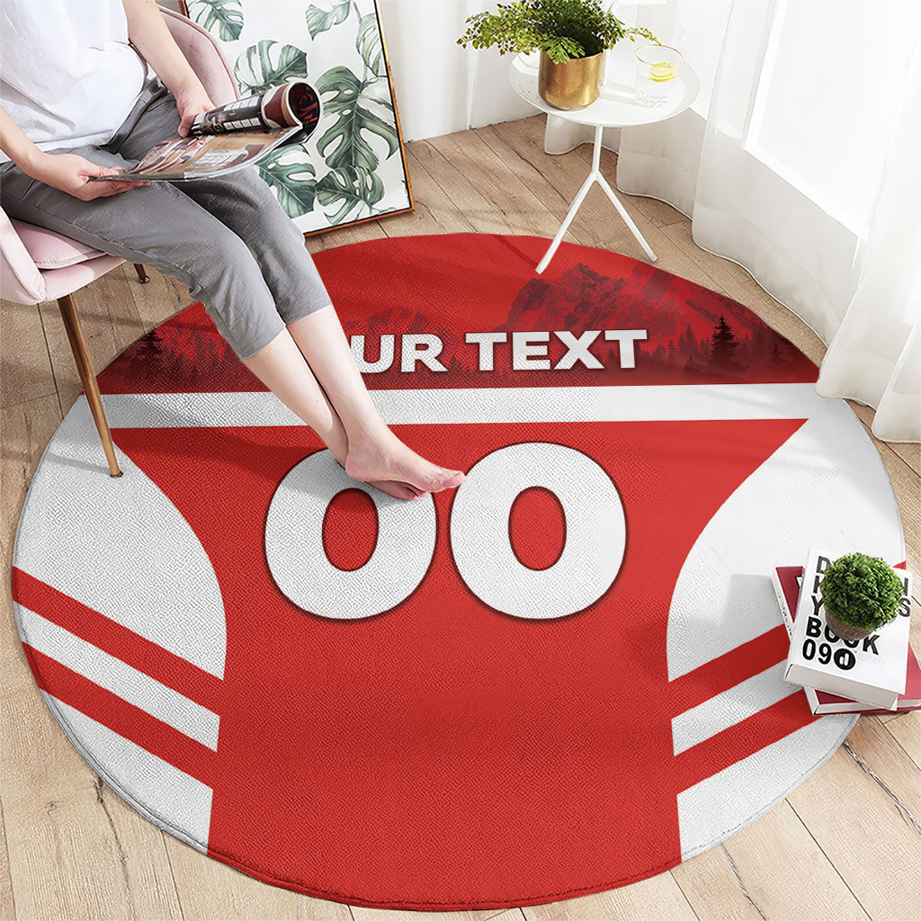 Custom Switzerland Football 2026 Round Carpet Swiss Alps Special Style