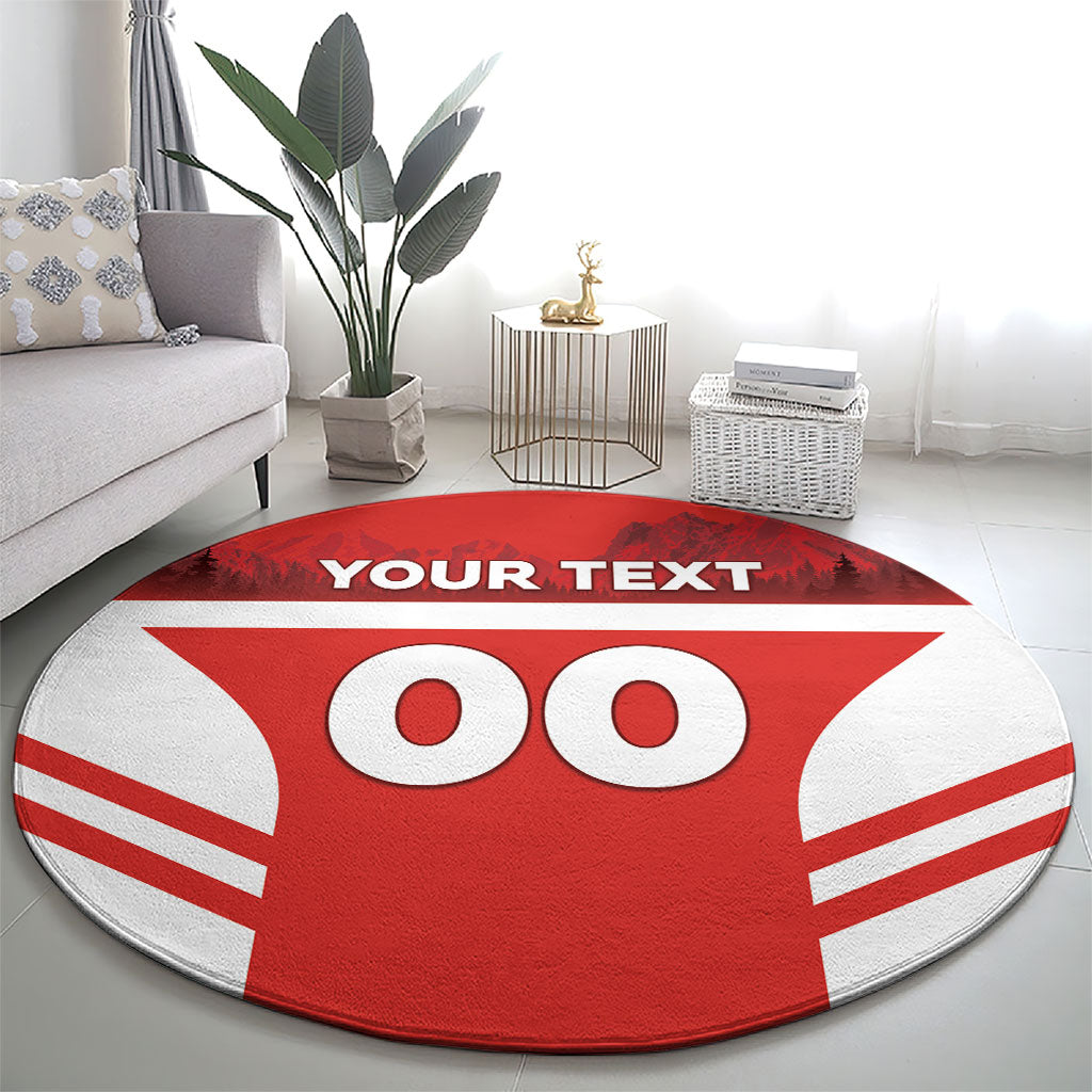 Custom Switzerland Football 2026 Round Carpet Swiss Alps Special Style