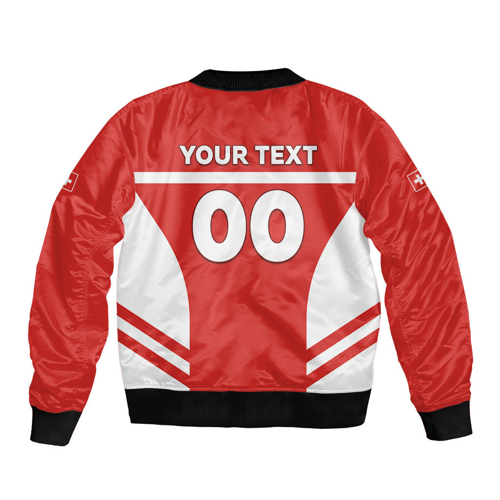 Custom Switzerland Football 2026 Sleeve Zip Bomber Jacket Swiss Alps Special Style