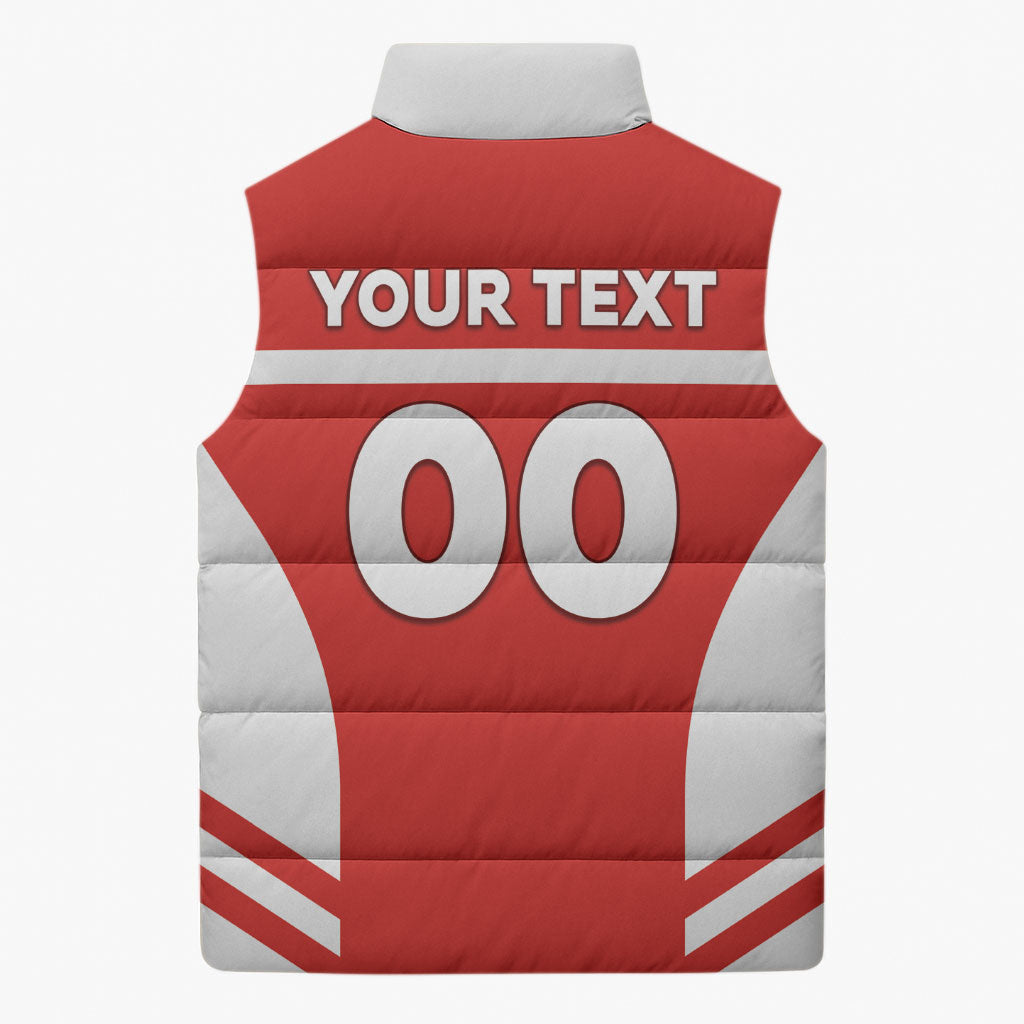 Custom Switzerland Football 2026 Sleeveless Puffer Jacket Swiss Alps Special Style